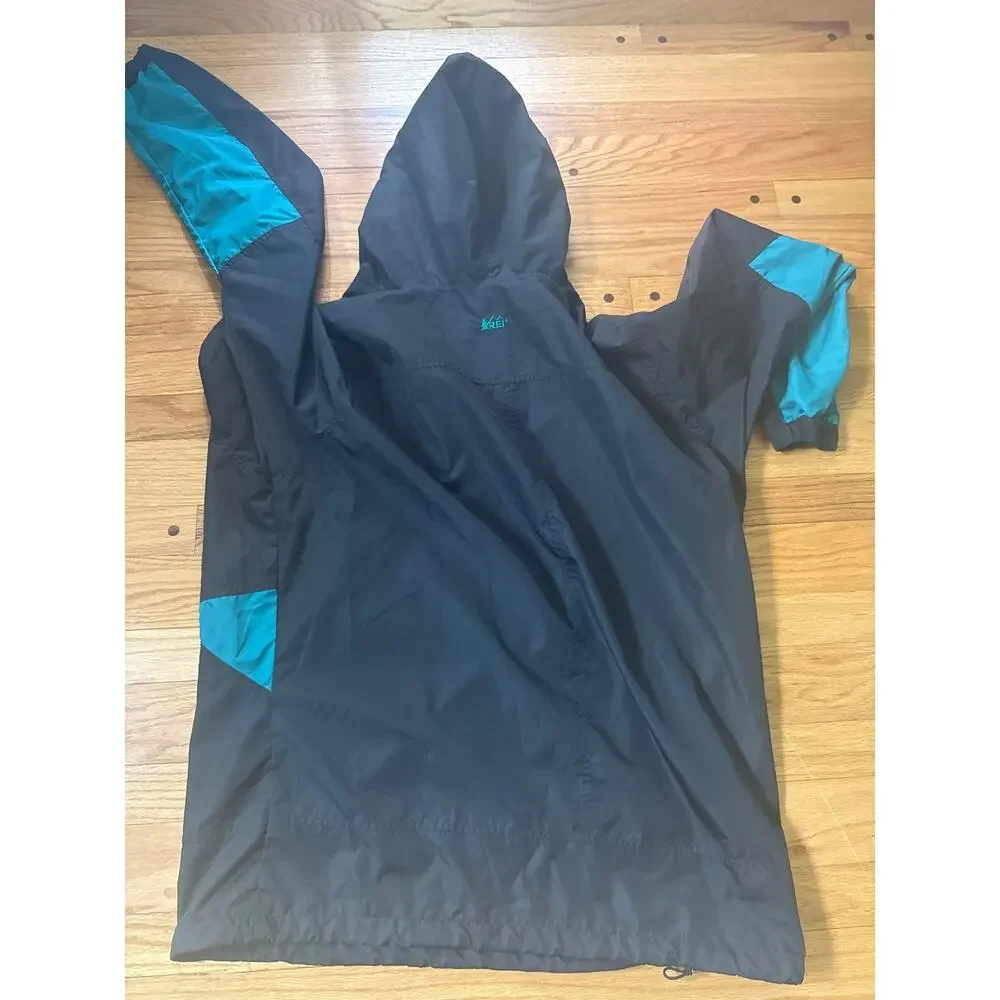 Vtg REI Men's Nylon Anorak Rain Windbreaker Jacket 1/2 Zip Oversized Sz Large